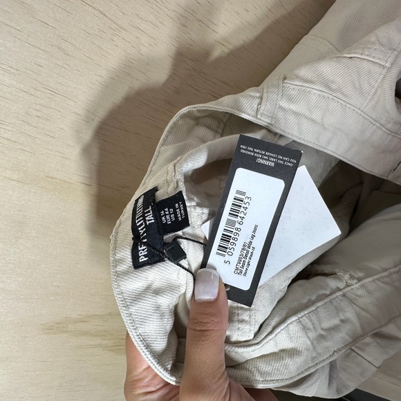 Pretty Little Thing Tall Seam Detail Wide Leg Jeans Stone Light Wash Size US 12 - Picture 8 of 9